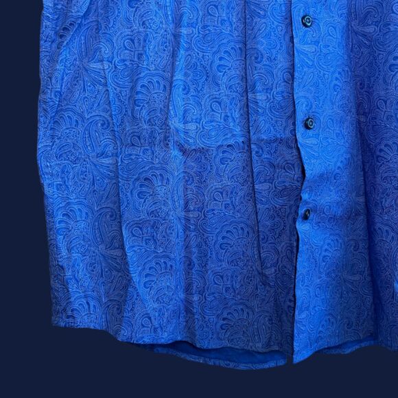 Consequence Mens Paisley Print Short Sleeve Button Down Shirt - Picture 3 of 7